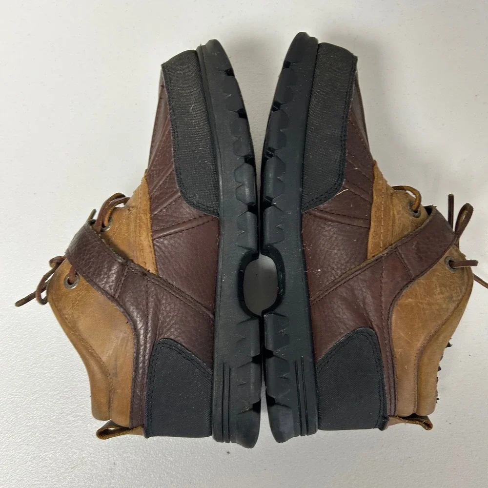 Polo Ralph Lauren Dover III Duck Boots Mens 7.5D Brown Leather Buckle Strap